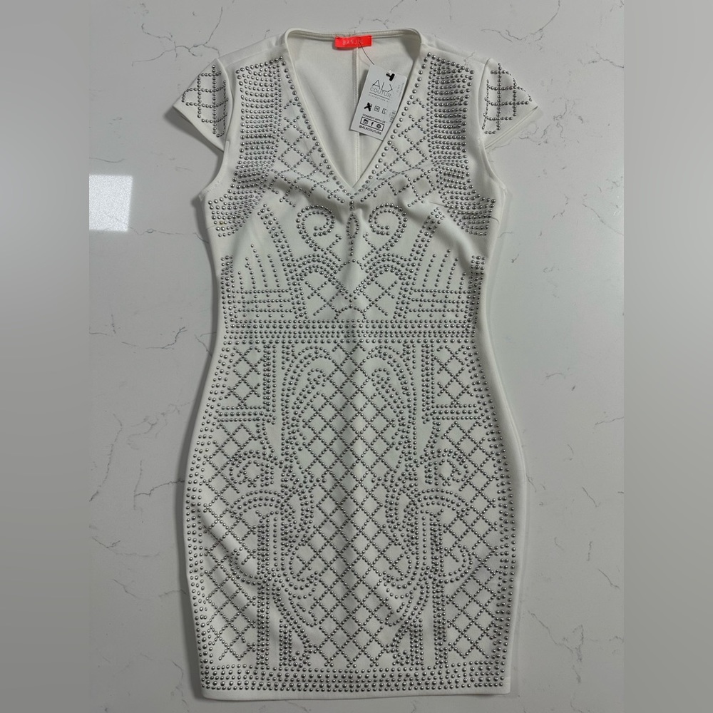 White beaded/studded dress